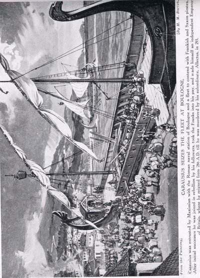 Carausius che prende la flotta a Boulogne, illustrazione da 
