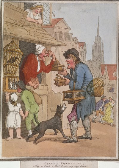Compra una trappola, una trappola per topi, compra la mia trappola, tavola I di Cries of London, 1799 da H Merke