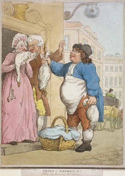 Compra la mia oca, la mia oca grassa, tavola II delle Grida di Londra da H Merke