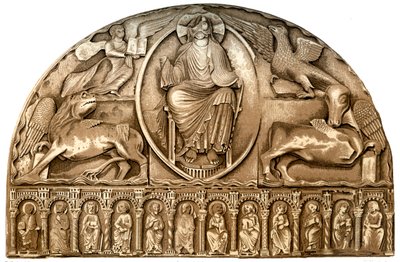 Decorazione esterna della Cattedrale di Le Mans, Le Mans, Francia, XV secolo 1849 da H. Moulin