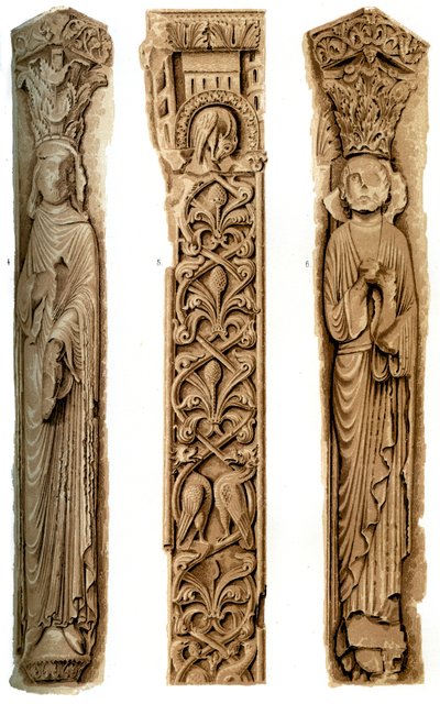 Decorazione esterna della Cattedrale di Le Mans, Le Mans, Francia, XV secolo 1849 da H. Moulin