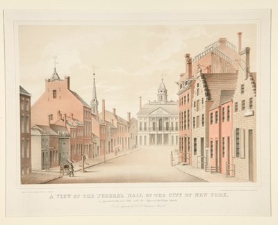 Veduta della Federal Hall di New York da H. R. Robinson