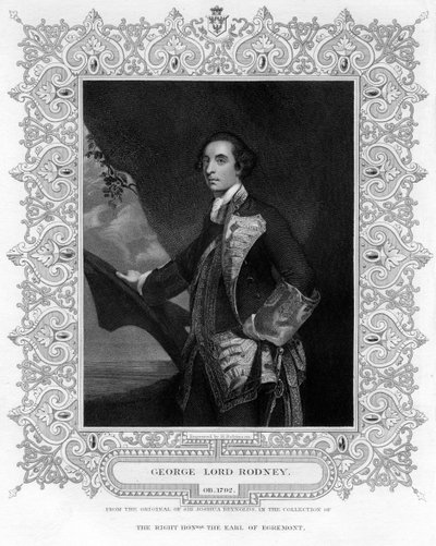 Ammiraglio George Brydges Rodney 1719-1792, 1° Barone Rodney, XIX secolo da H. Robinson