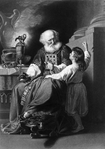 Eli percepì che il Signore aveva chiamato il bambino, XIX secolo da H. Robinson