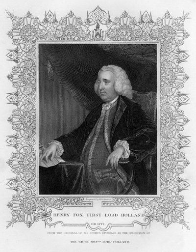 Henry Fox 1705-1774, 1° Barone Holland di Foxley, statista inglese, XIX secolo da H. Robinson