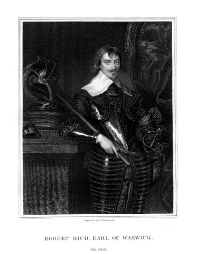 Robert Rich, 2° conte di Warwick, amministratore coloniale inglese, 1827 da H. Robinson