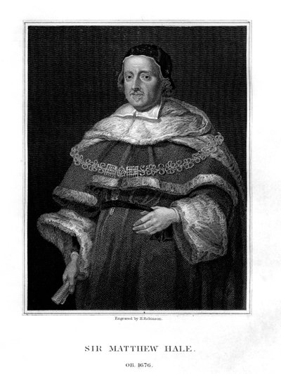 Sir Matthew Hale, Lord Chief Justice d