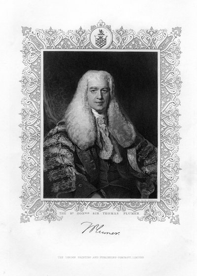 Sir Thomas Plumer 1753-1824, giudice e politico britannico, XIX secolo da H. Robinson