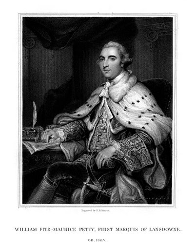 William Petty, 1° Marchese di Lansdowne, statista Whig britannico, 1832 da H. Robinson