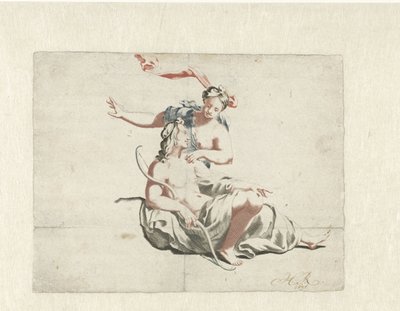 Cacciatore e ninfa da H. Roucoma