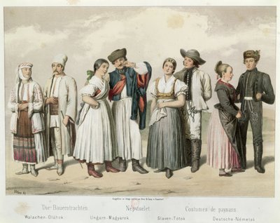 Costumi dei contadini da Romania, Ungheria, Slovacchia e Germania, da 