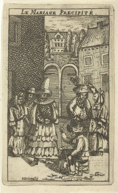 Calzolaio al lavoro (La mariage precipite) da H. de Cocq