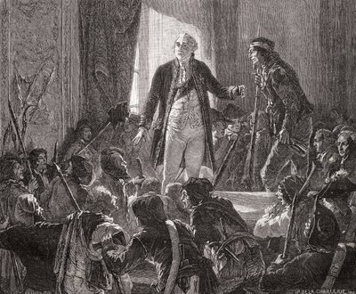 Re Luigi XVI (1754-93) brinda alla salute della nazione, 20 giugno 1792 da H. de la Charlerie