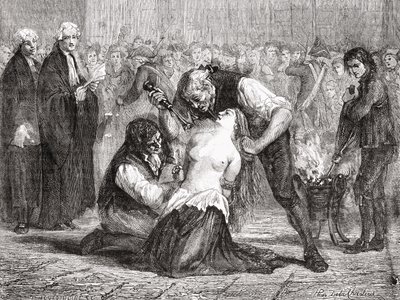 La tortura di Madame de la Motte, inciso da Meyer-Heine, da 