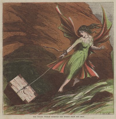La donna volante rimuove le provviste dalla nave da after Hablot Knight Browne