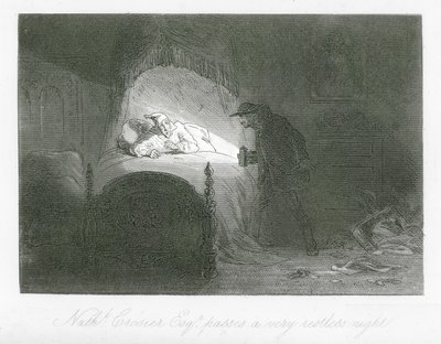 Strade di Londra: Nathaniel Crosier, Esq, passa una notte molto agitata (incisione) da Hablot Knight (1815 92) Browne