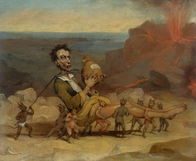 Una caricatura di Edward Bulwer Lytton (1803-1873) da Hablot Knight Browne
