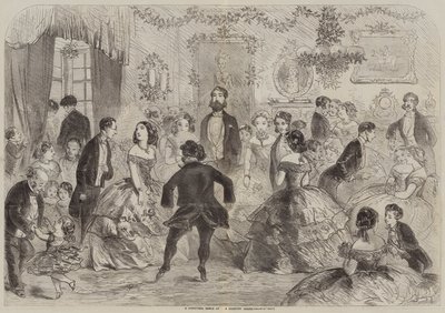 Una danza di Natale in una casa di campagna da Hablot Knight Browne