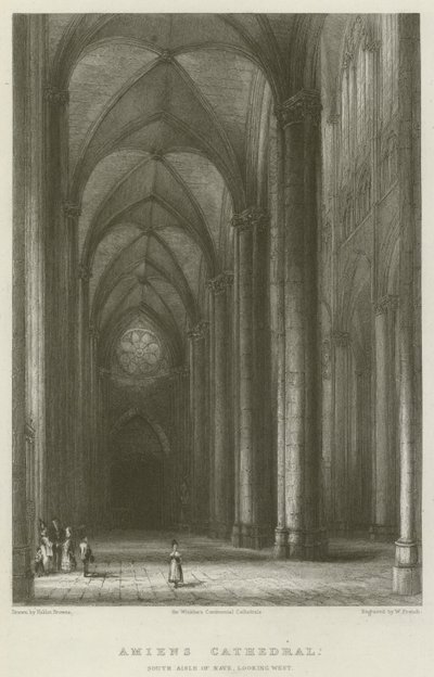 Cattedrale di Amiens, navata sud del transetto, vista ovest da Hablot Knight Browne