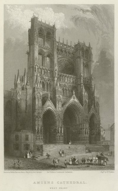 Cattedrale di Amiens, facciata ovest da Hablot Knight Browne
