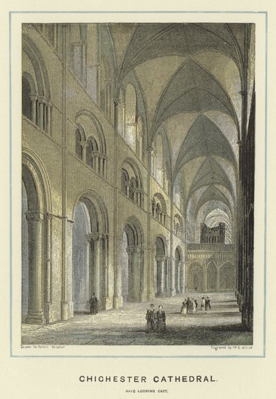 Cattedrale di Chichester, navata che guarda a est da Hablot Knight Browne