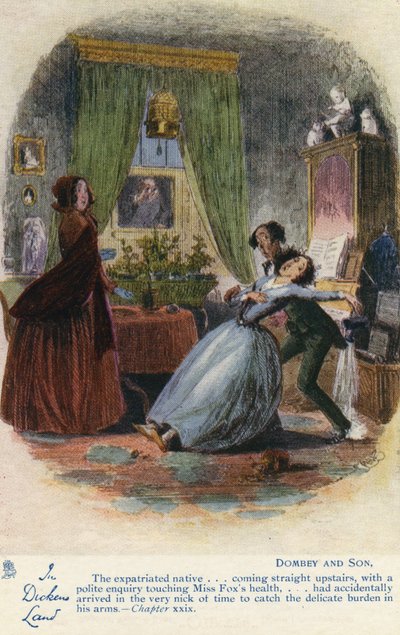 Nella terra di Dickens - Dombey e figlio Cartolina, c.1907 da Hablot Knight Browne