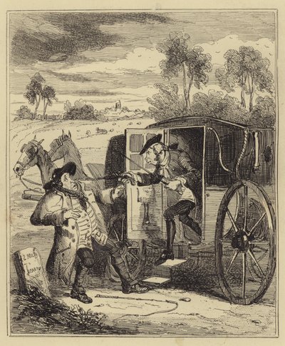 John Smith rapina un cocchiere di Hackney da Hablot Knight Browne