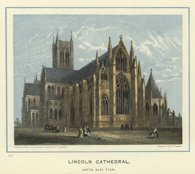 Cattedrale di Lincoln, vista sud-est da Hablot Knight Browne