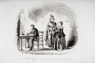 La signora Bagnet ritorna dalla sua spedizione, illustrazione da 