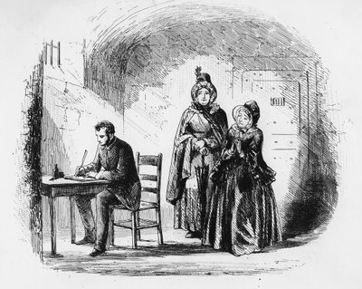 La signora Bagnet ritorna dalla sua spedizione, illustrazione da 