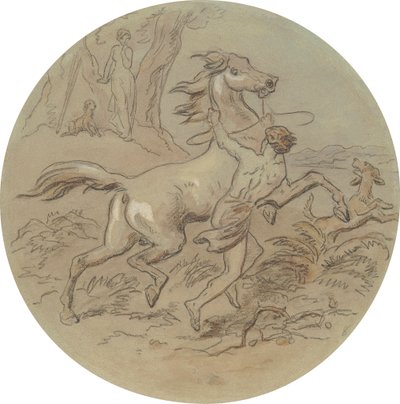 Uno dei diciotto disegni per una serie di piatti che illustrano Venere e Adone da Hablot Knight Browne