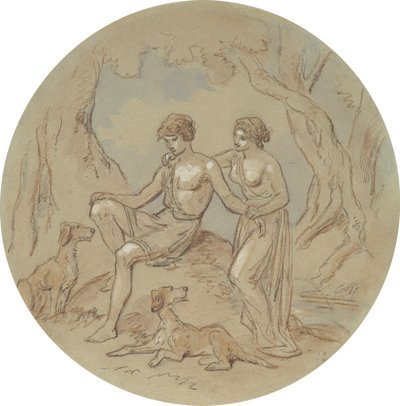 Uno dei diciotto disegni per una serie di tavole che illustrano Venere e Adone da Hablot Knight Browne