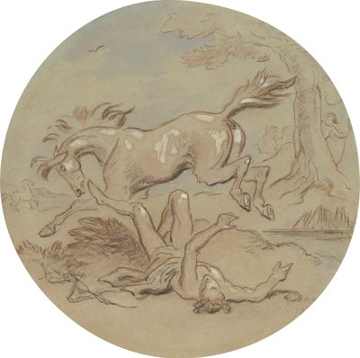 Uno dei diciotto disegni per una serie di piatti che illustrano Venere e Adone da Hablot Knight Browne