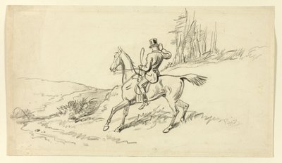 Cavaliere che Trattiene il Cavallo da Hablot Knight Browne