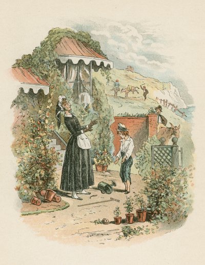 Scena da David Copperfield di Charles Dickens, 1849-1850 da Hablot Knight Browne