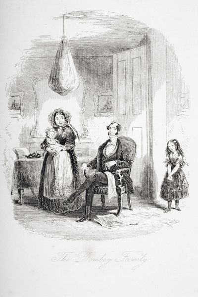 La famiglia Dombey, illustrazione da Dombey e Figlio di Charles Dickens (1812-70) pubblicato per la prima volta nel 1848 da Hablot Knight Browne