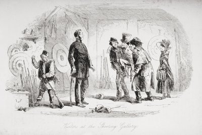 Visitatori alla galleria di tiro, illustrazione da 