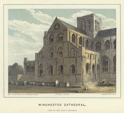 Cattedrale di Winchester, vista del transetto nord da Hablot Knight Browne