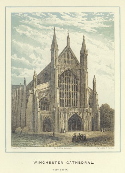 Cattedrale di Winchester, facciata ovest da Hablot Knight Browne