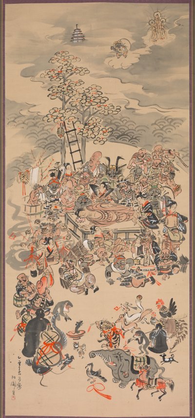 Ōtsu-e Nirvana del Buddha (Ōtsu-e Butsu Nehanzu) da Hakuen