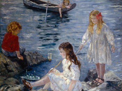 Ragazze che giocano sulla spiaggia da Halfdan Frithjof Strom