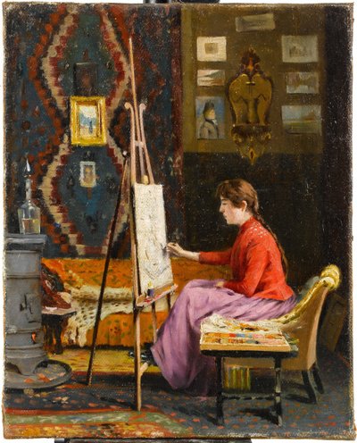 Ragazza pittrice e il suo studio da Halil Pasha