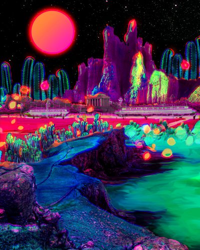 Paesaggio surreale e vivace da Halit Benli