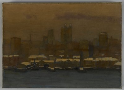 Fronte del fiume, New York in inverno, c.1912 da Hamilton Easter Field