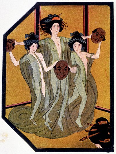 Ingresso delle giovani giapponesi - in "Bambole giapponesi" di Félicien Champsaur, ill. Hanafusa Itcho, Parigi da Hanabusa Itcho