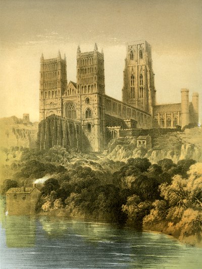 Cattedrale di Durham, Contea di Durham, c1870 da Hanhart