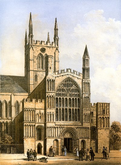Cattedrale di Rochester, Kent, c1870 da Hanhart