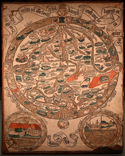 Mappa del XV secolo, al centro Gerusalemme da Hanns Rust