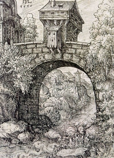Campagna con ponte e acqua da Hanns Sebald Lautensack