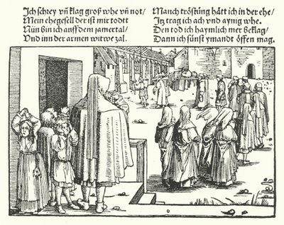 La sepoltura del capo famiglia (incisione) da Hans (after) Burgkmair